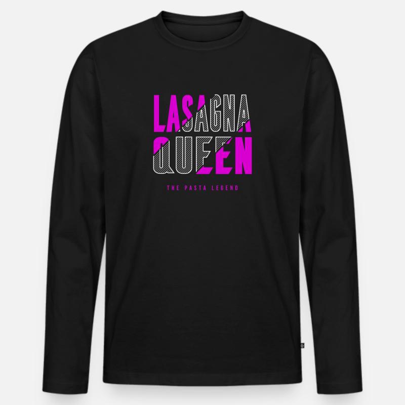 Lasagnen Königin - Männer Premium Bio Langarmshirt - Schwarz