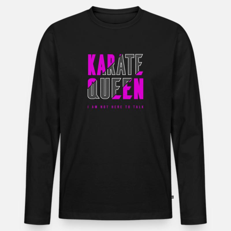 Karate Königin - Männer Premium Bio Langarmshirt - Schwarz