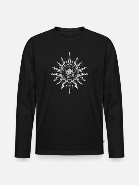Sun, Summer, Horus' Eye - Men's Premium Organic Long Sleeve Shirt - black