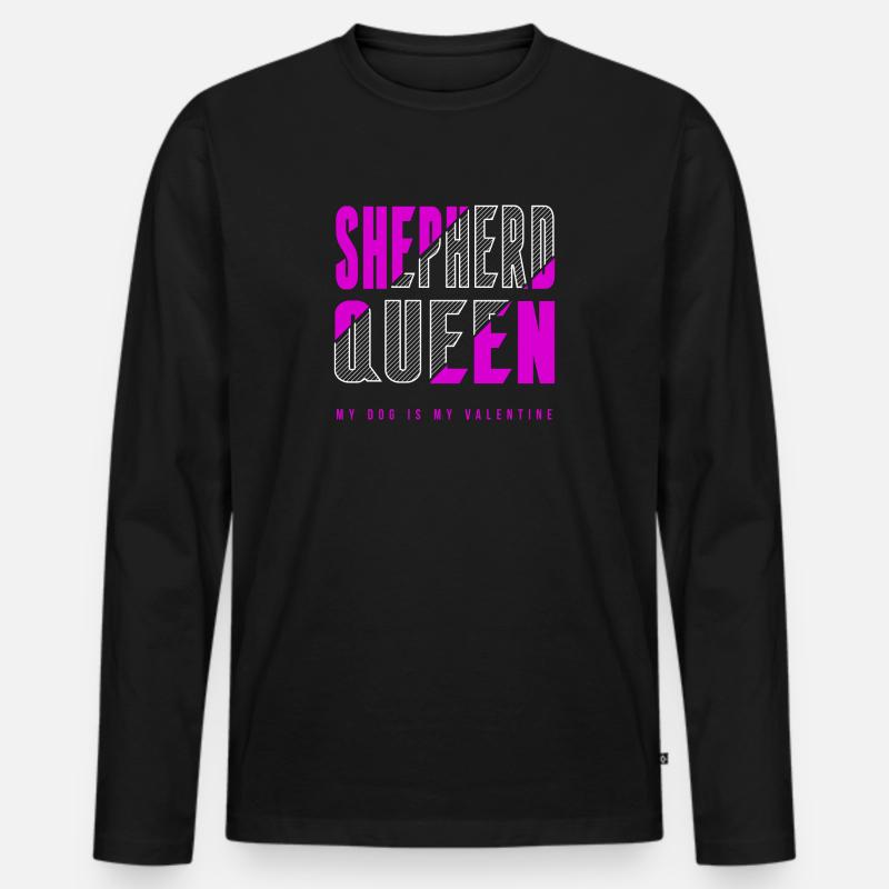 Shepherd Königin - Männer Premium Bio Langarmshirt - Schwarz