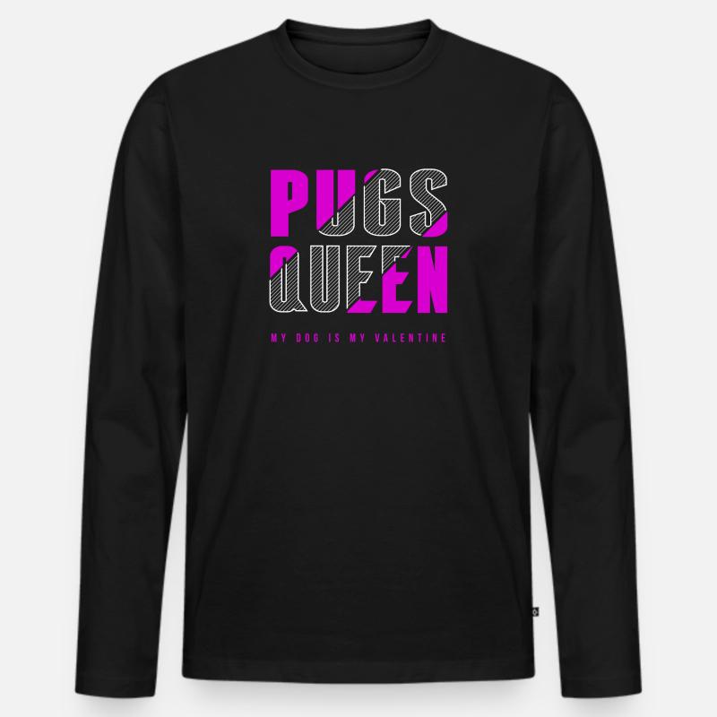 Möpse Königin - Männer Premium Bio Langarmshirt - Schwarz