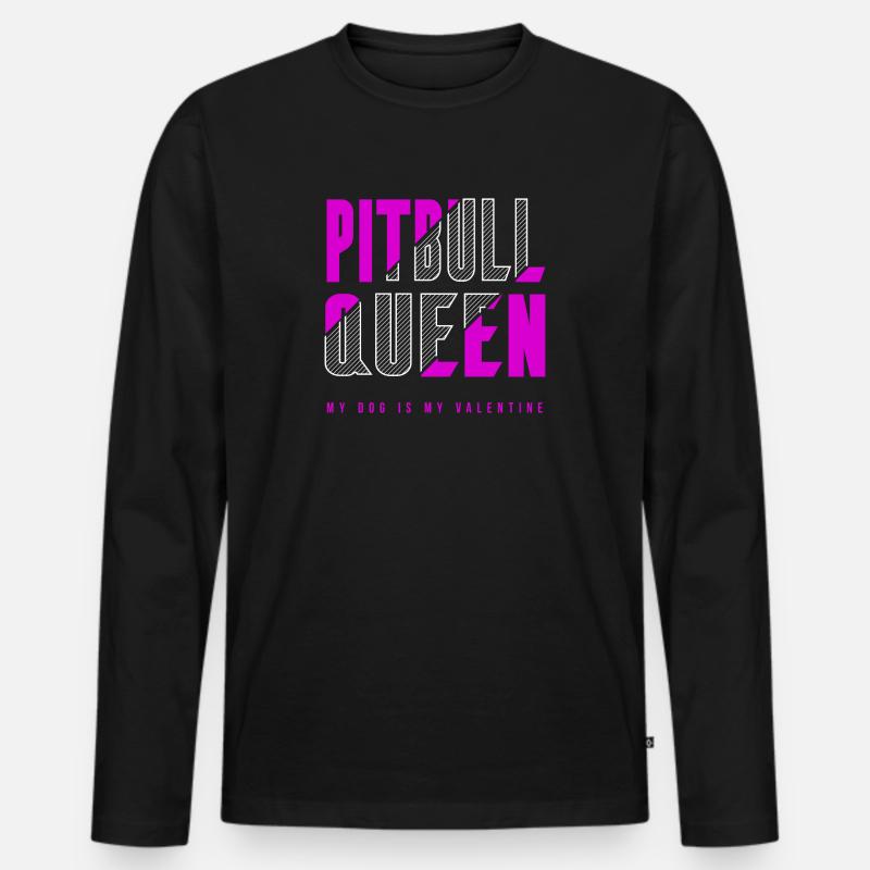 Pitbull Königin - Männer Premium Bio Langarmshirt - Schwarz
