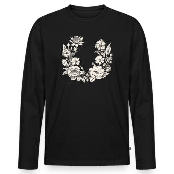 Couronne de fleurs Abeilles Prairie Fleurs de mariage - T-shirt manches longues Premium bio Homme - noir - Devant - Nico (187cm)