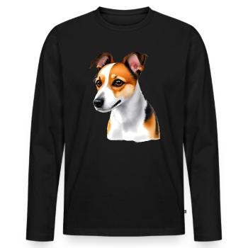 Jack Russel - Männer Premium Bio Langarmshirt - Schwarz - Vorne - Nico (187cm)