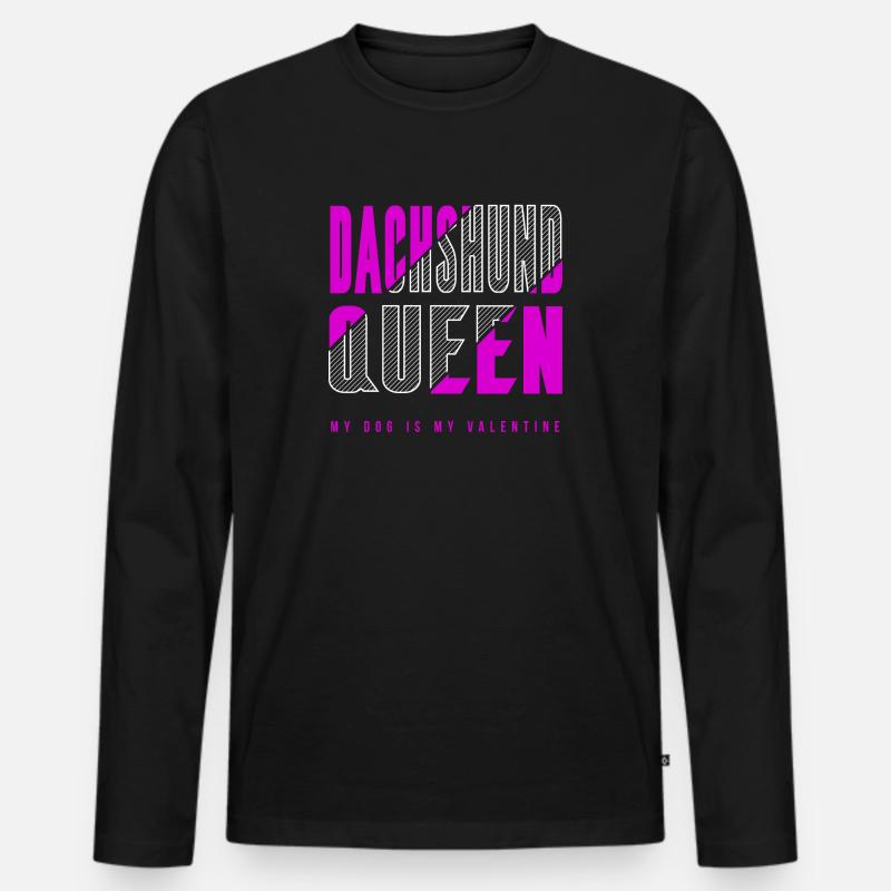 Dackel Königin - Männer Premium Bio Langarmshirt - Schwarz