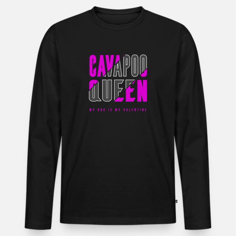 Cavapoo Königin - Männer Premium Bio Langarmshirt - Schwarz