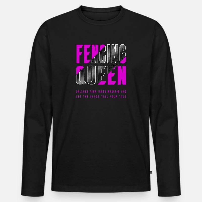 Fecht Königin - Männer Premium Bio Langarmshirt - Schwarz