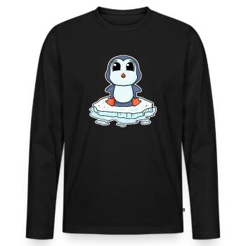 Pinguin Pinguine - Männer Premium Bio Langarmshirt - Schwarz - Vorne - Nico (187cm)