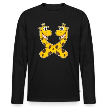 Giraffen Giraffe - Männer Premium Bio Langarmshirt - Schwarz - Vorne - Nico (187cm)