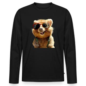 Quokka Be Quokka Happy Australia Smile Quokkas - Men's Premium Organic Long Sleeve Shirt - black - Front - Nico (187cm)