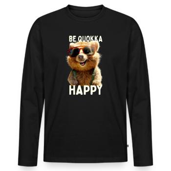 Quokka Be Quokka Happy Australia Smile Quokkas - Men's Premium Organic Long Sleeve Shirt - black - Front - Nico (187cm)