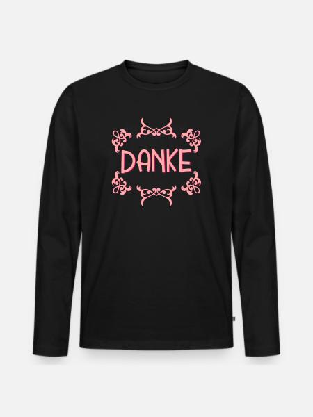 Dankeschöngeschenke DANKE SPRÜCHE - Männer Premium Bio Langarmshirt - Schwarz