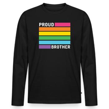 Pride Month LGBT - Proud Brother - Men's Premium Organic Long Sleeve Shirt - black - Front - Nico (187cm)
