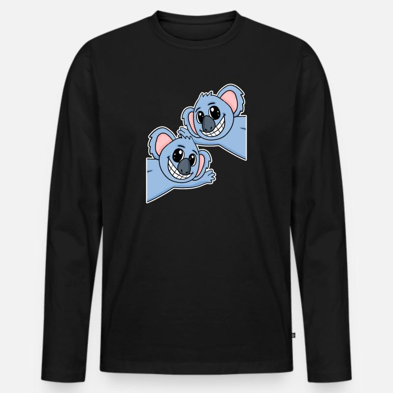 Koala Koalas - Männer Premium Bio Langarmshirt - Schwarz