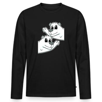 Polar Bear Polar Bear - Men's Premium Organic Long Sleeve Shirt - black - Front - Nico (187cm)