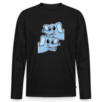 Éléphant éléphant - T-shirt manches longues Premium bio Homme - noir - Devant - Nico (187cm)
