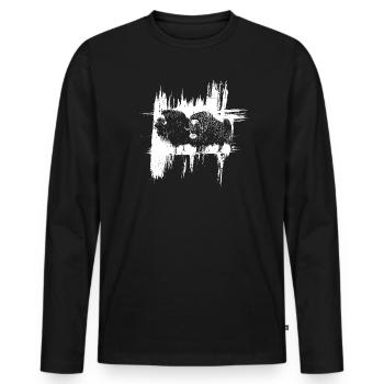 Les Bisons - T-shirt manches longues Premium bio Homme - noir - Devant - Nico (187cm)