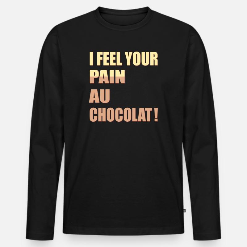 Schokoladen Brötchen Frankreich England - Männer Premium Bio Langarmshirt - Schwarz
