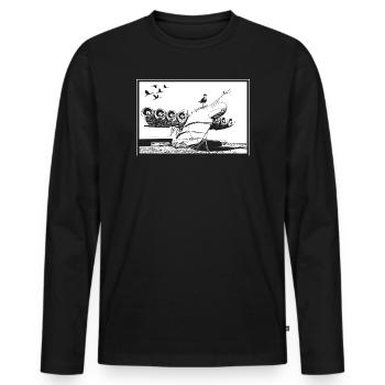 Epave d'avion - T-shirt manches longues Premium bio Homme - noir - Devant - Nico (187cm)