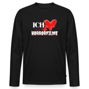 I Love Movies Heart Movies Statement Cineaste - Men's Premium Organic Long Sleeve Shirt - black - Front - Nico (187cm)