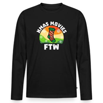 Movies Statement Filme Streaming Theater Kino Dvd - Männer Premium Bio Langarmshirt - Schwarz - Vorne - Nico (187cm)