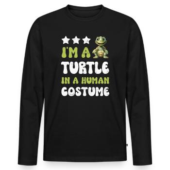 Turtle Turtles - Men's Premium Organic Long Sleeve Shirt - black - Front - Nico (187cm)