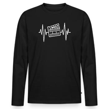 Theater Kino Movies Filmabend Binge Watching Dvd - Männer Premium Bio Langarmshirt - Schwarz - Vorne - Nico (187cm)