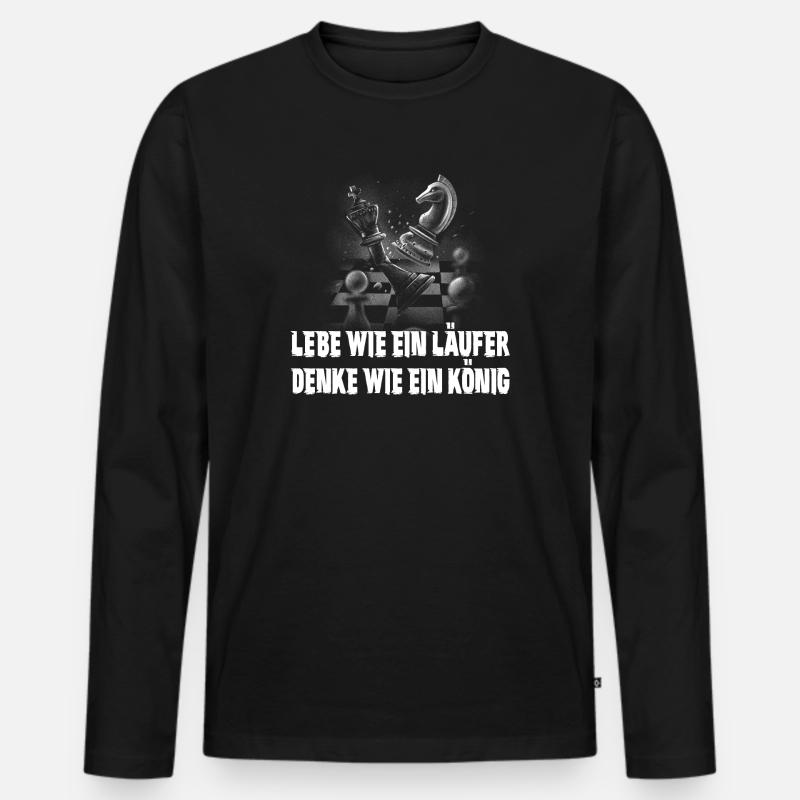Schach Design - Männer Premium Bio Langarmshirt - Schwarz