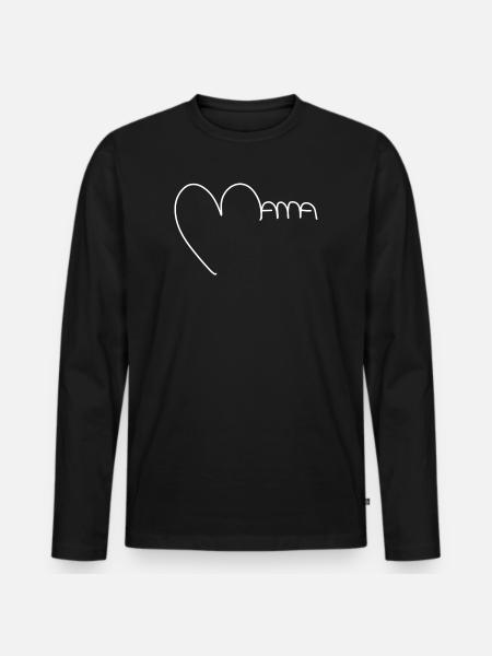 Mama - Männer Premium Bio Langarmshirt - Schwarz