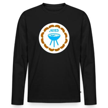 Sausage Chain Grilling Nerd Camping Bratwurst Grill - Men's Premium Organic Long Sleeve Shirt - black - Front - Nico (187cm)