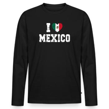 Mexiko - Männer Premium Bio Langarmshirt - Schwarz - Vorne - Nico (187cm)