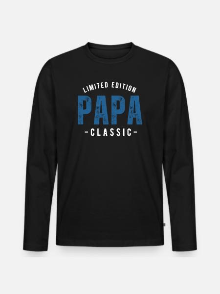 Gift 'Limited Edition Papa Classic' - Men's Premium Organic Long Sleeve Shirt - black