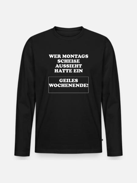 Geiles Wochenende - Männer Premium Bio Langarmshirt - Schwarz