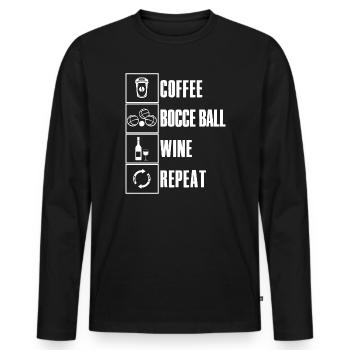 Bocce Saying Bocce Ball avec Jack Bocci Game Bocce - T-shirt manches longues Premium bio Homme - noir - Devant - Nico (187cm)
