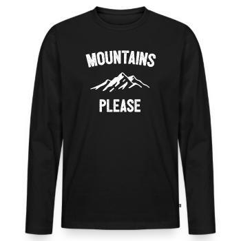 Berge bitte - Männer Premium Bio Langarmshirt - Schwarz - Vorne - Nico (187cm)