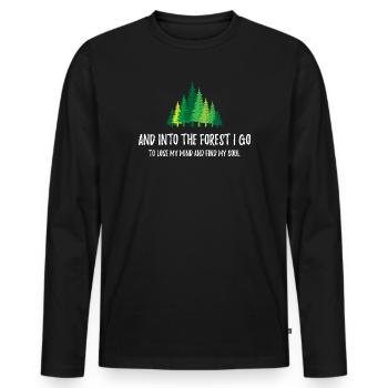 Et je vais dans la forêt - T-shirt manches longues Premium bio Homme - noir - Devant - Nico (187cm)