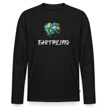 Earthling Citizen of the World - Men's Premium Organic Long Sleeve Shirt - black - Front - Nico (187cm)