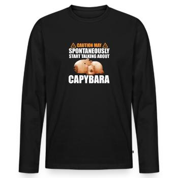 Capybara Zootier Design - Männer Premium Bio Langarmshirt - Schwarz - Vorne - Nico (187cm)