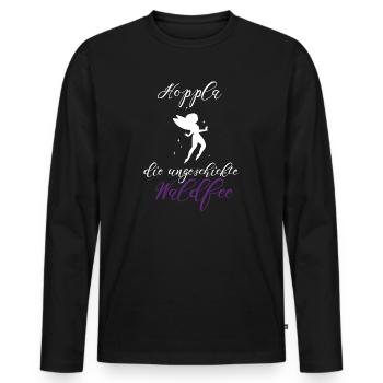 Waldfee Waldelf ungeschickt lustiger Spruch - Männer Premium Bio Langarmshirt - Schwarz - Vorne - Nico (187cm)