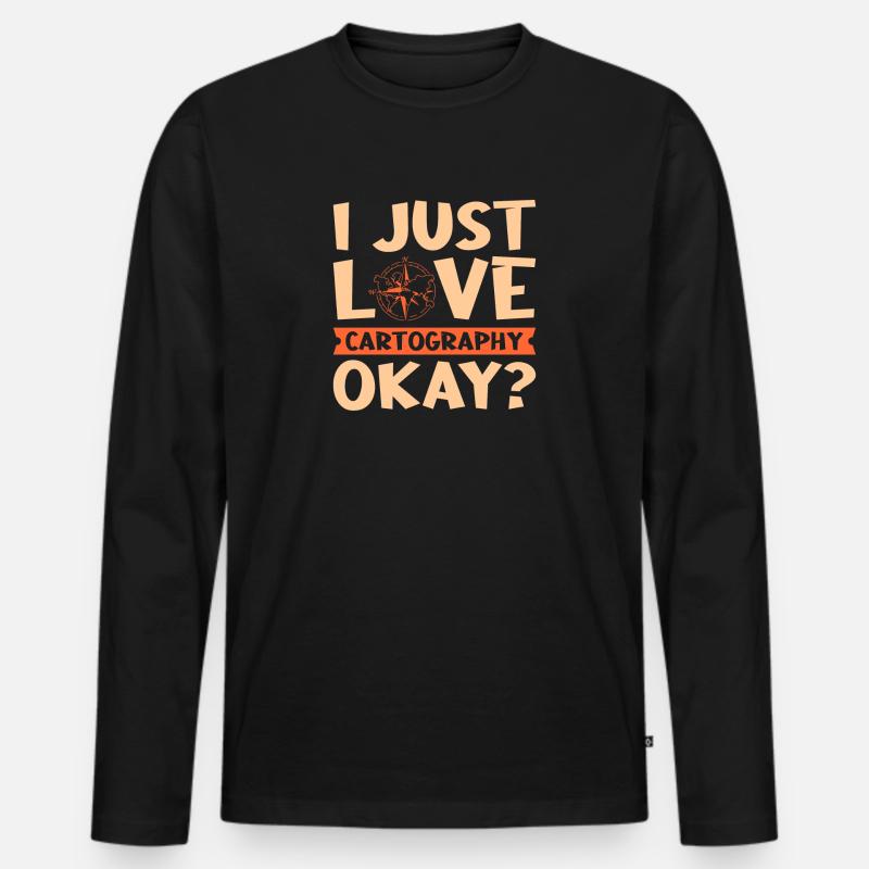 Kartografie Design - Männer Premium Bio Langarmshirt - Schwarz