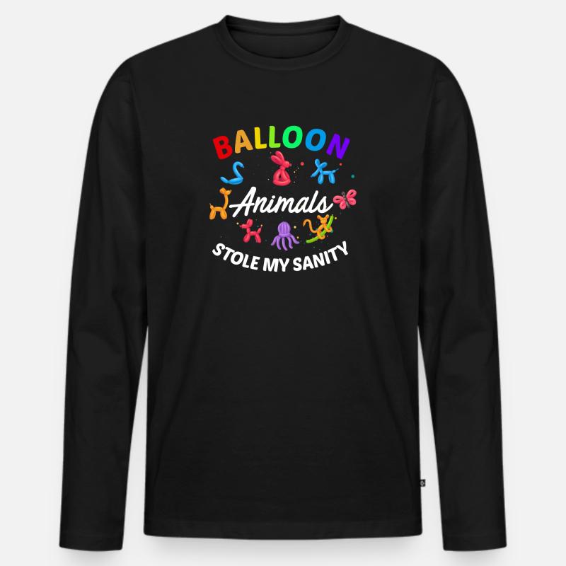 Ballon Twisting Design - Männer Premium Bio Langarmshirt - Schwarz