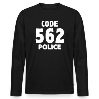 562, Polizei, Ich bin Polizist - Männer Premium Bio Langarmshirt - Schwarz - Vorne - Nico (187cm)