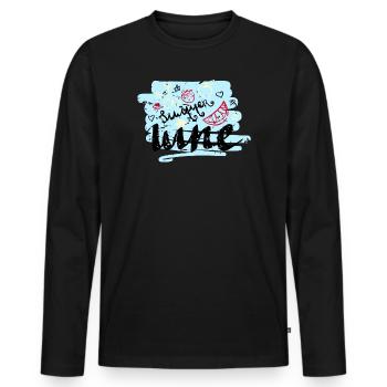Summer Scribble Fruits - Men's Premium Organic Long Sleeve Shirt - black - Front - Nico (187cm)