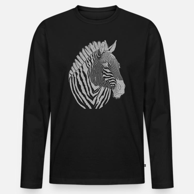 Zebra Noir - Männer Premium Bio Langarmshirt - Schwarz