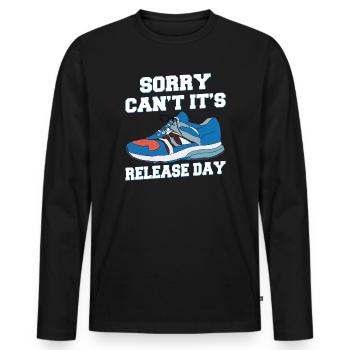 Sneakerhead Collector - Men's Premium Organic Long Sleeve Shirt - black - Front - Nico (187cm)