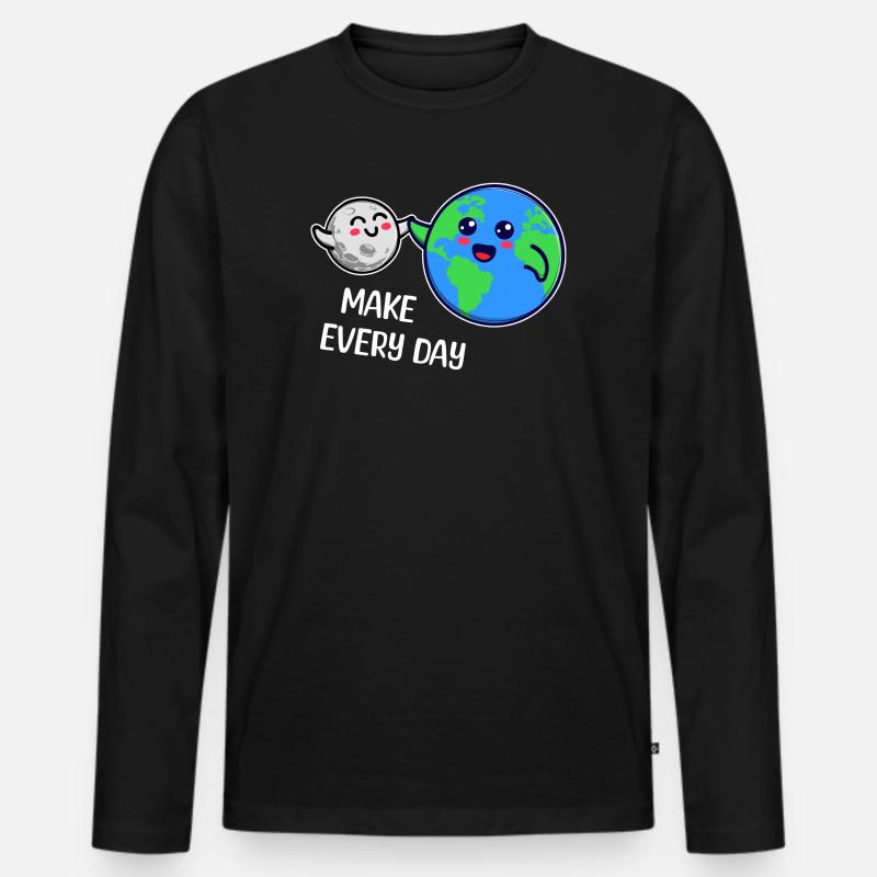 Mutter Erde Statement Umweltfreundlich Umwelt - Männer Premium Bio Langarmshirt - Schwarz