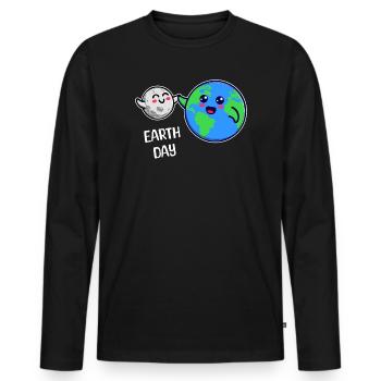 Mutter Erde Umwelt Umweltfreundlich Statement - Männer Premium Bio Langarmshirt - Schwarz - Vorne - Nico (187cm)