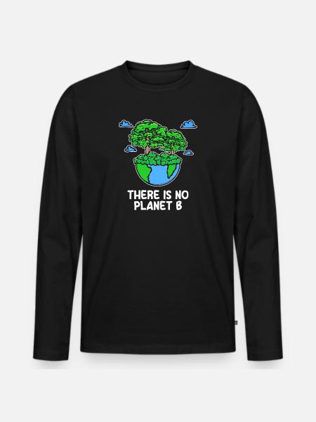 Mutter Erde Planet Statement Baum Naturschutz - Männer Premium Bio Langarmshirt - Schwarz