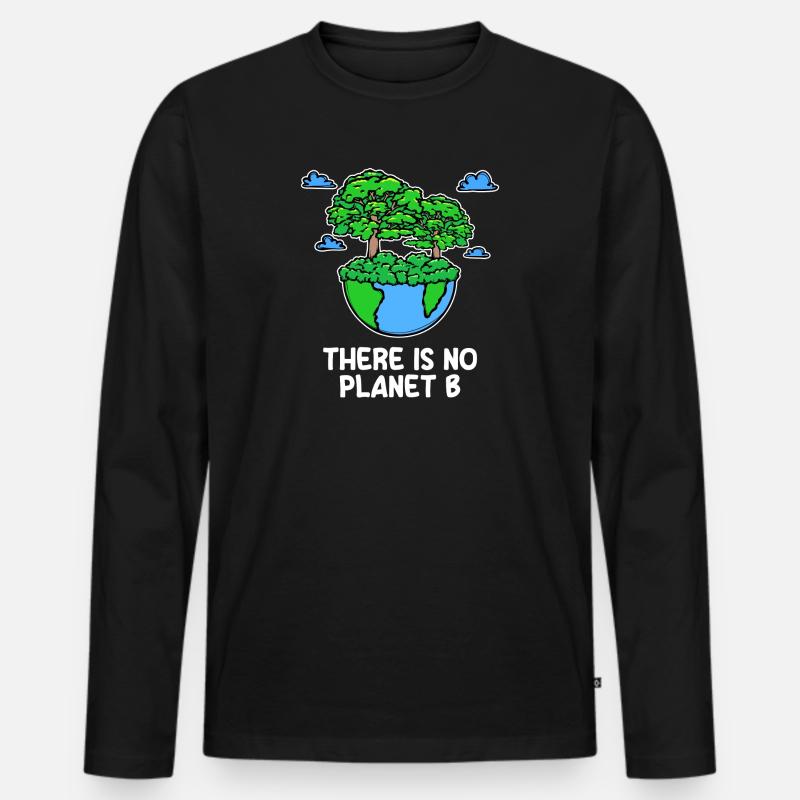 Mutter Erde Planet Statement Baum Naturschutz - Männer Premium Bio Langarmshirt - Schwarz