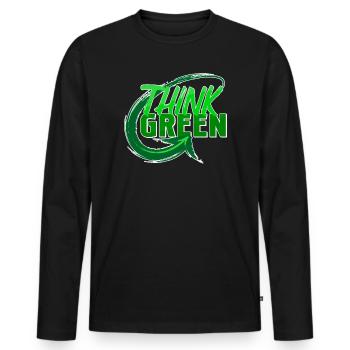 Environnement Déclaration de l’environnementaliste Terre Mère Nature - T-shirt manches longues Premium bio Homme - noir - Devant - Nico (187cm)